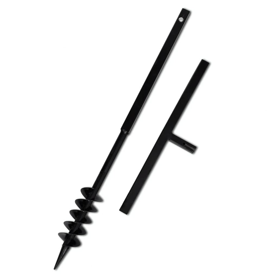 Erdbohrer mit Griff 80 mm Verlängerungsrohr 5 m Schneckenbohrer